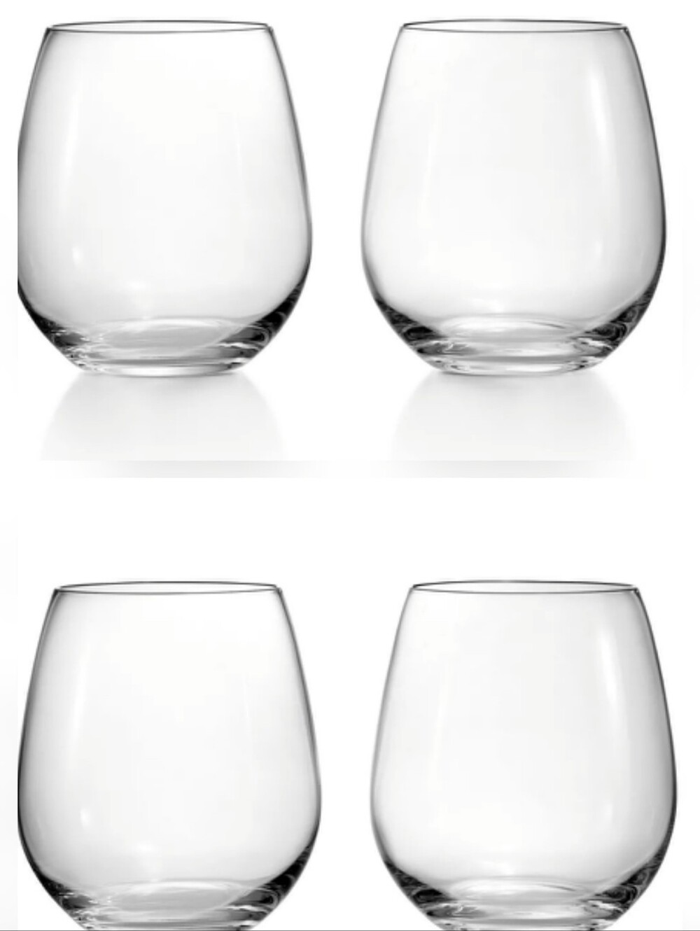 Tiffany & Co Classic Crystal Stemless Wine Glasses - Set of 4